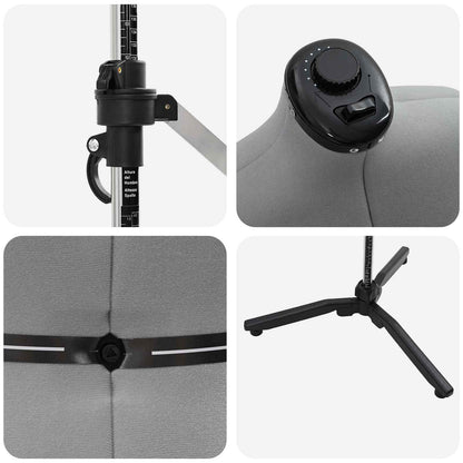 Verstellbare Kleiderform für Damen Grau S Samt