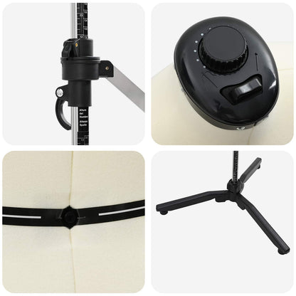 Verstellbare Kleiderform für Damen Creme M Samt