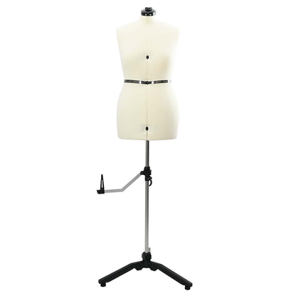 Verstellbare Kleiderform für Damen Creme M Samt