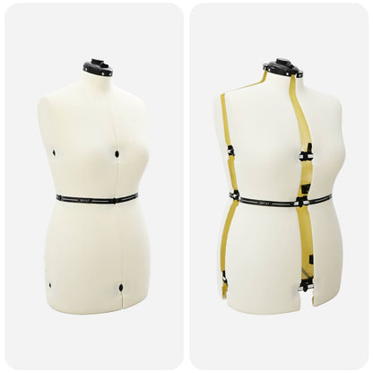 Verstellbare Kleiderform für Damen Creme M Samt