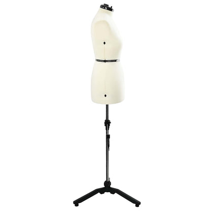Verstellbare Kleiderform für Damen Creme M Samt