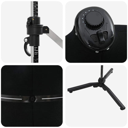 Verstellbare Kleiderform für Damen Schwarz M Samt