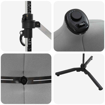 Verstellbare Kleiderform für Damen Grau M Samt