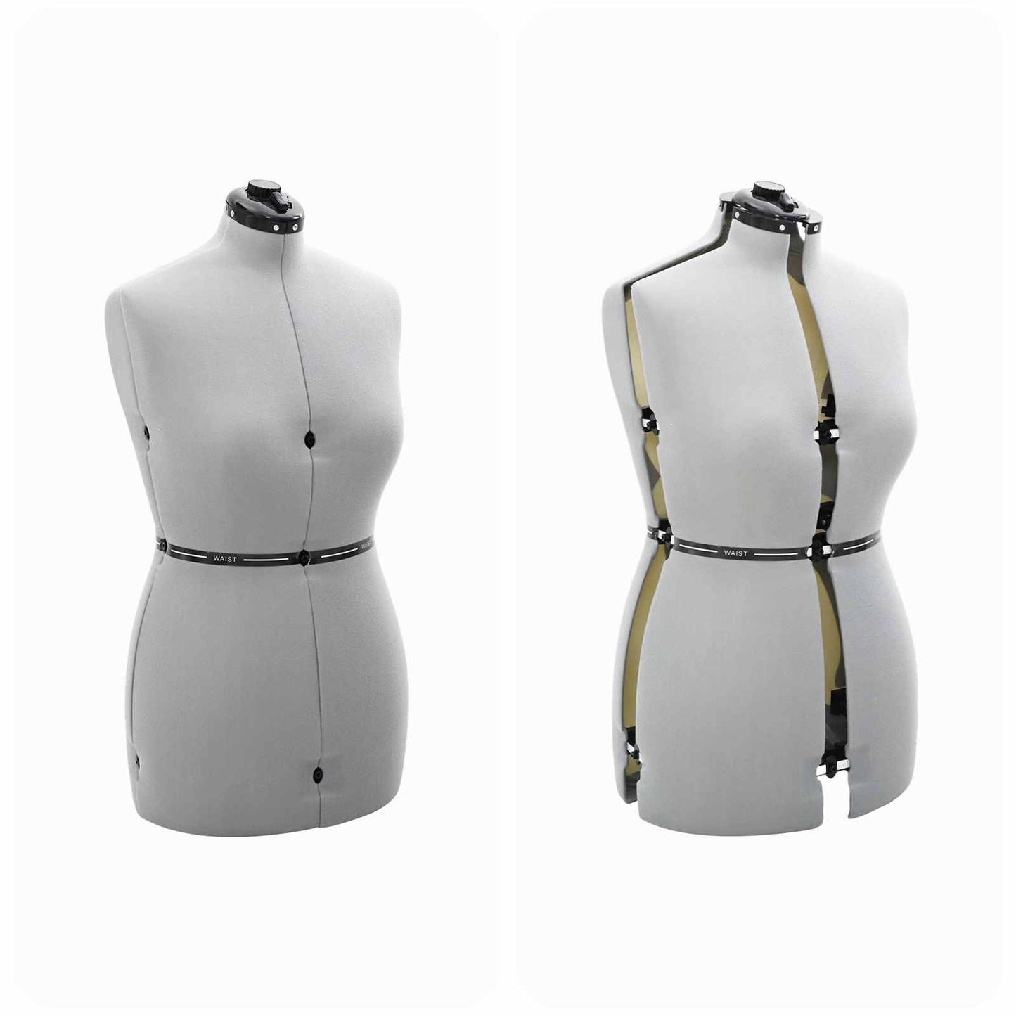 Verstellbare Kleiderform für Damen Grau M Samt