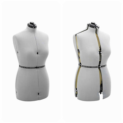 Verstellbare Kleiderform für Damen Grau M Samt