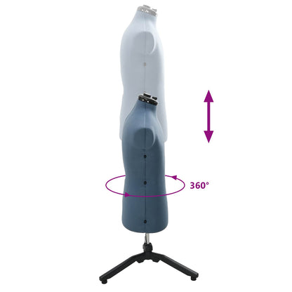 Verstellbare Schneiderpuppe für Männer Blau 37,5-45,5 Zoll