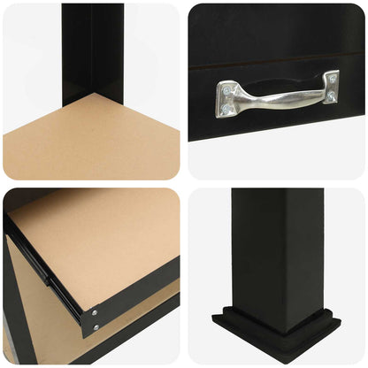 Werkbank Schwarz 114 x 54 x 91 cm Sperrholz und Metall