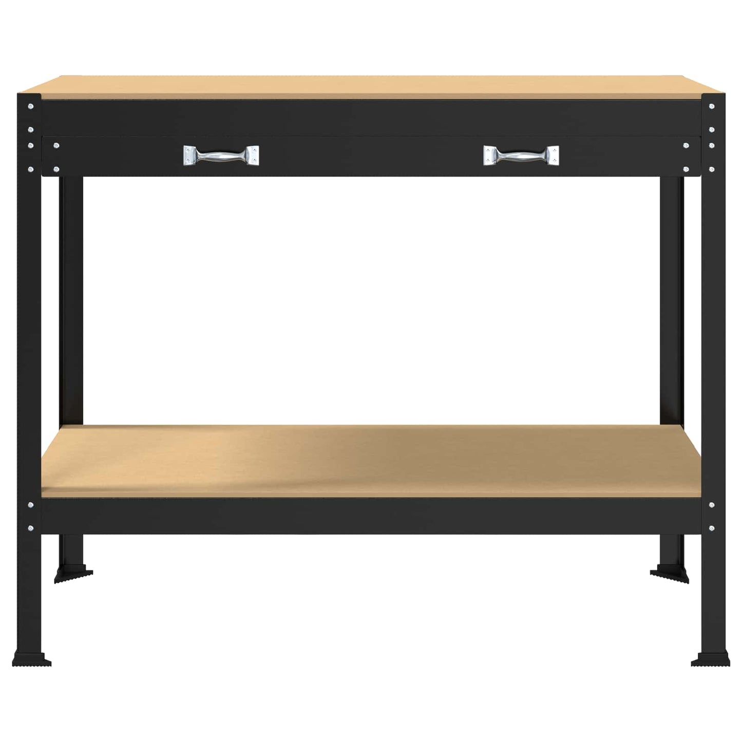 Werkbank Schwarz 114 x 54 x 91 cm Sperrholz und Metall