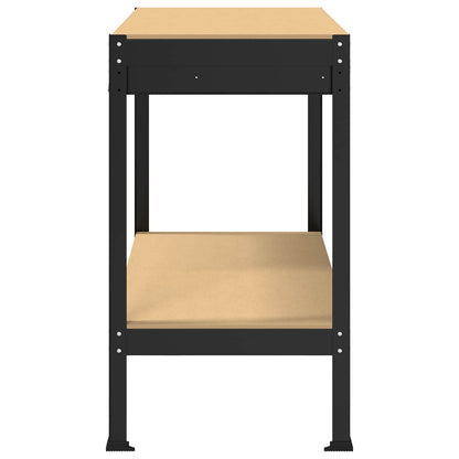 Werkbank Schwarz 114 x 54 x 91 cm Sperrholz und Metall