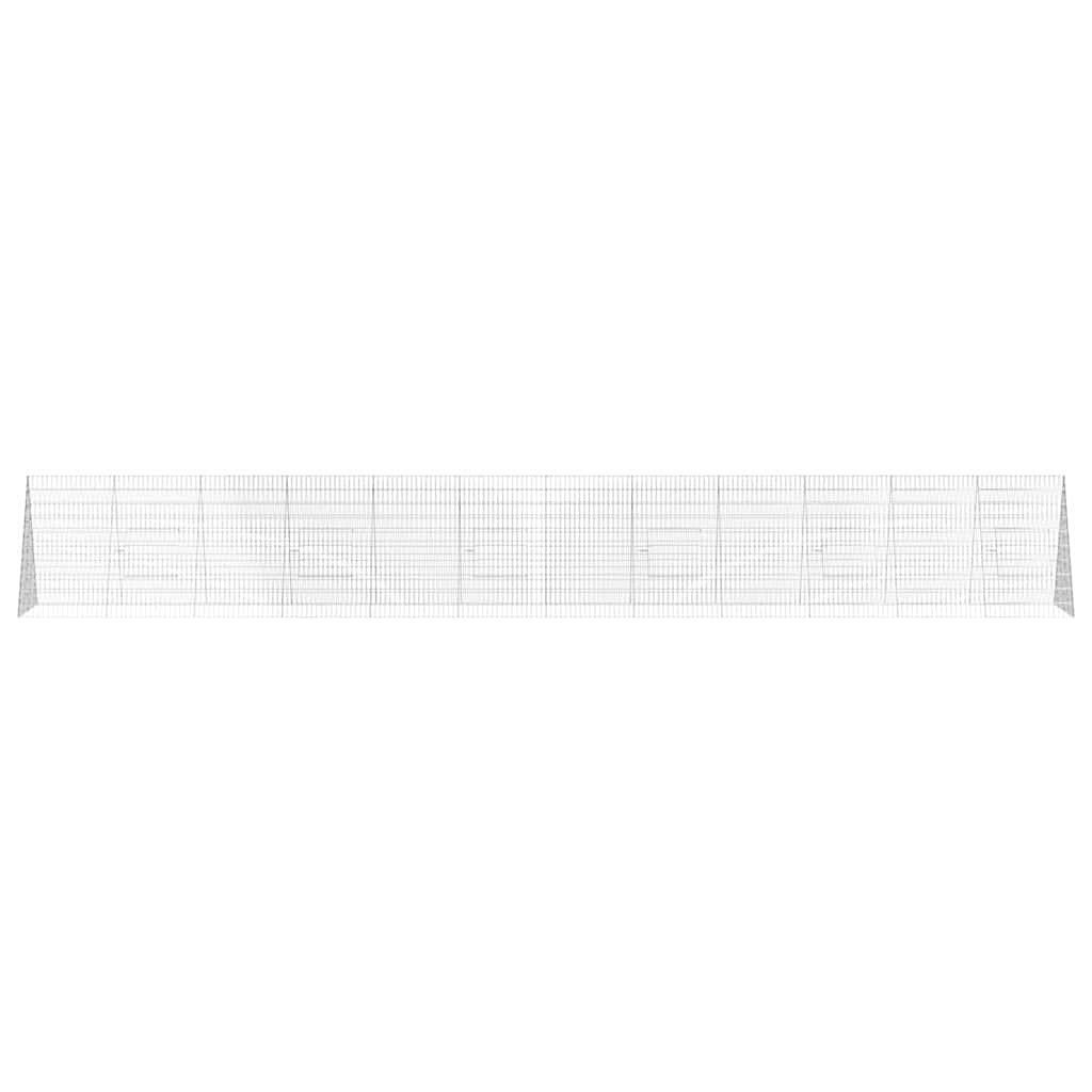 Hasenkäfig Silber 215 x 100 x 85 cm Verzinkter Stahl