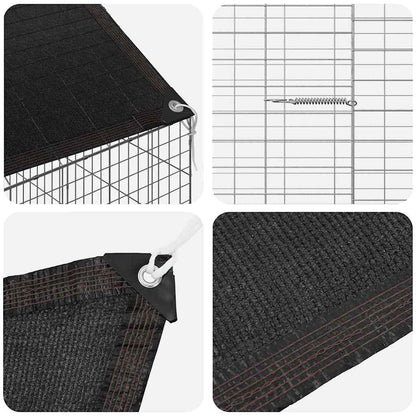 Hasenkäfig Silber 400 x 78 x 78 cm Verzinkter Stahl