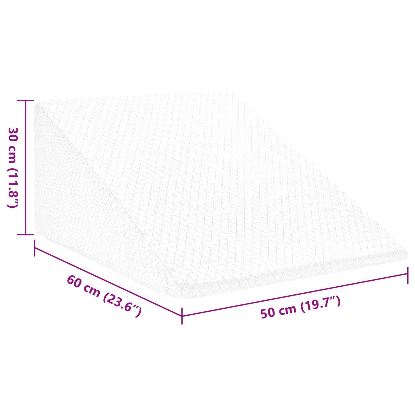 Beinkissen Uni Weiß 60 x 50 x 30 cm Viscoschaum