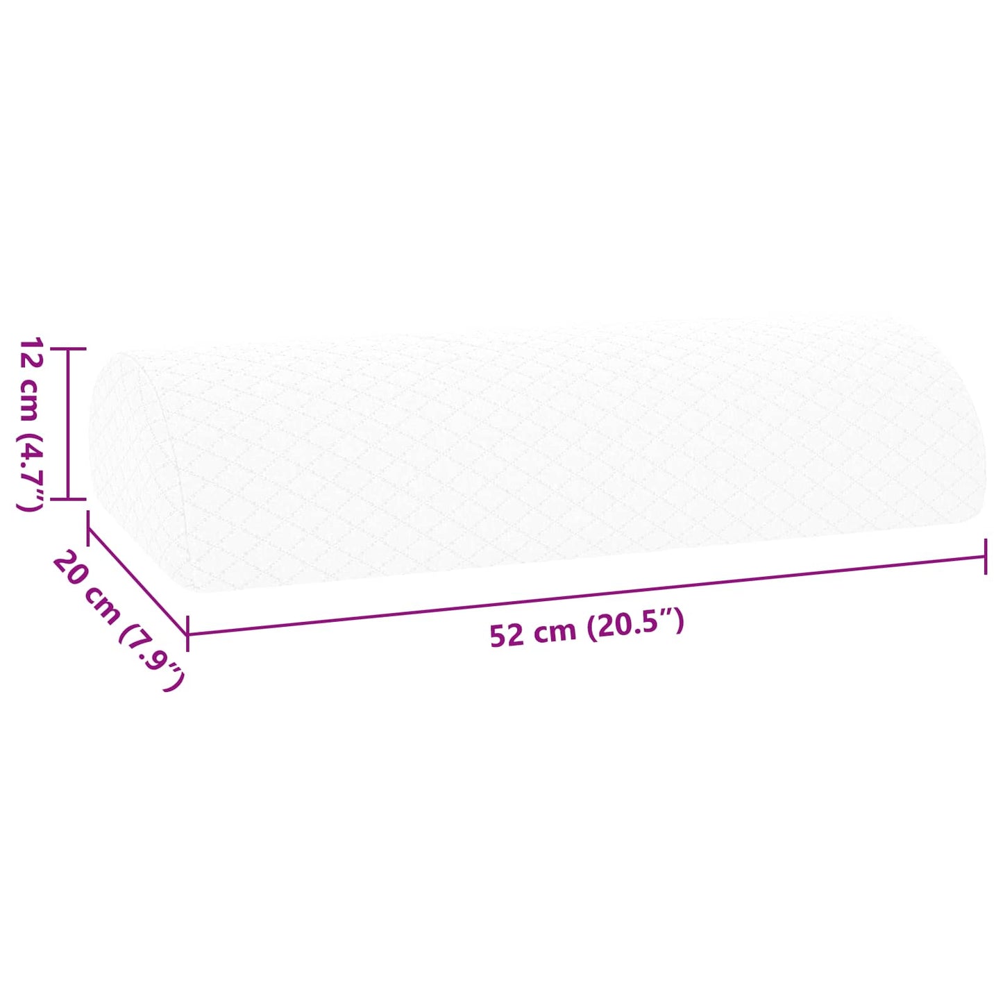 Beinkissen Uni Weiß 52 x 20 x 12 cm Viscoschaum