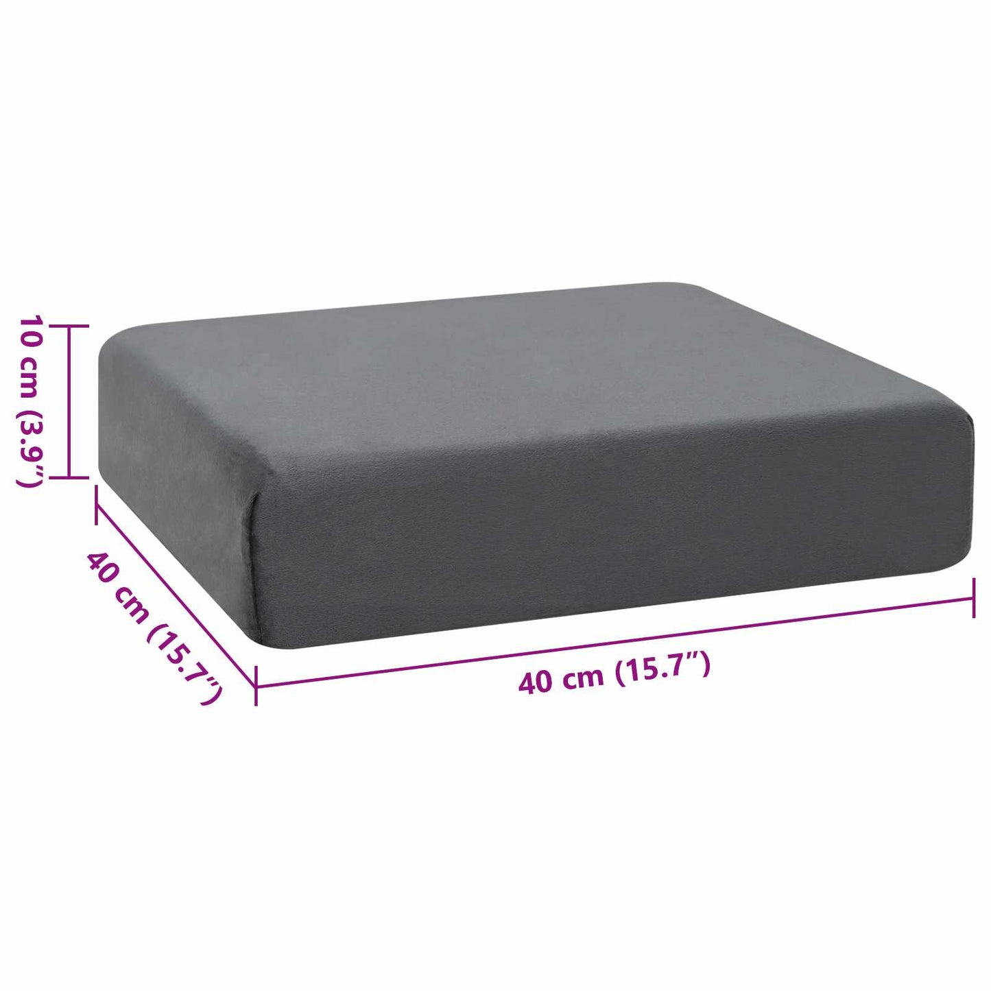 Sitzkissen Grau 40 x 40 x 10 cm PU-Schaum