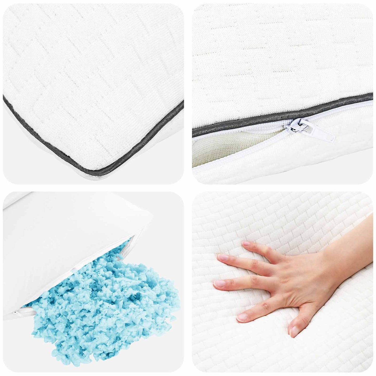 Shread Schlafkissen Weiß 80 x 40 x 14,5 cm Viscoschaum