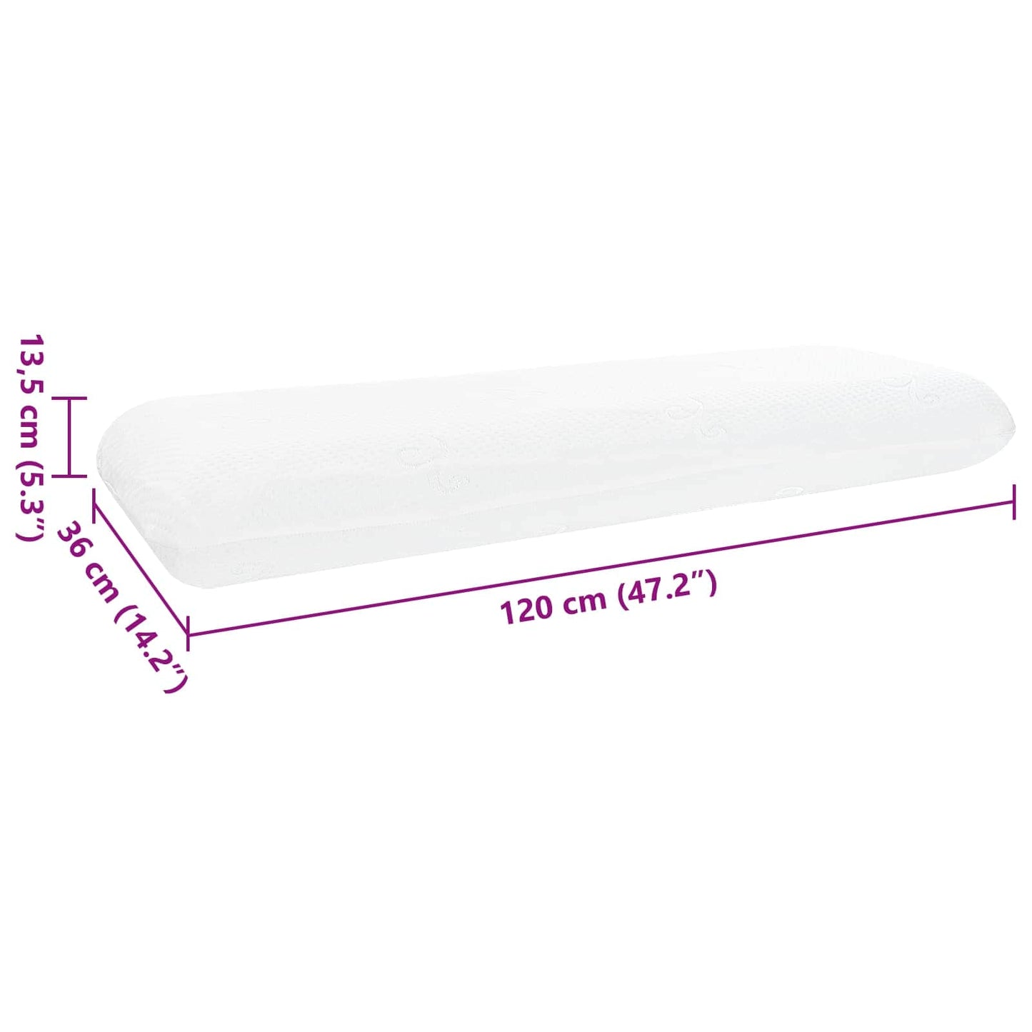 Schlafkissen Uni Weiß 70 x 36 x 13 cm Gel-Speicherschaum