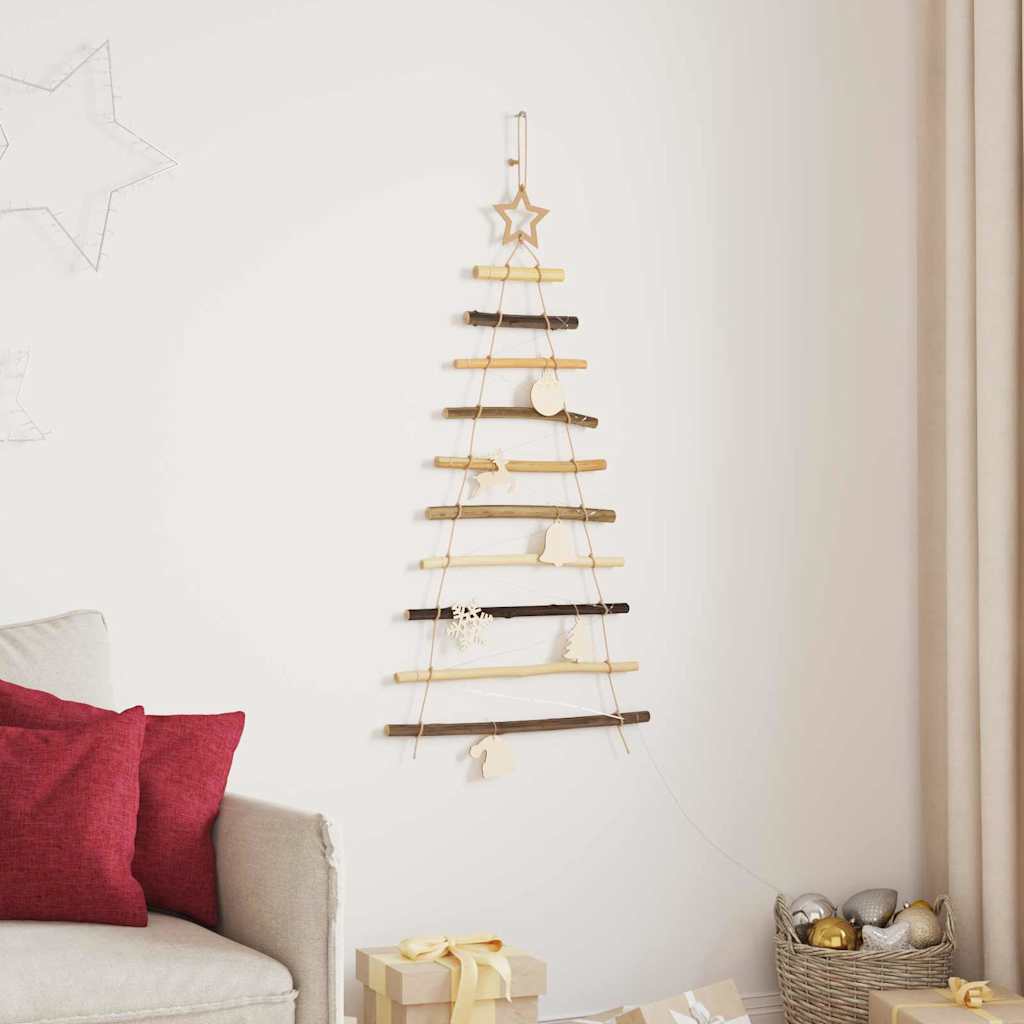 vidaXL Weihnachtsbaum mit 30 LEDs Natur 90 cm Massives Eschenholz