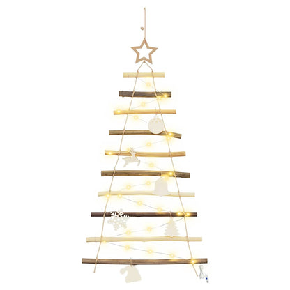 vidaXL Weihnachtsbaum mit 30 LEDs Natur 90 cm Massives Eschenholz