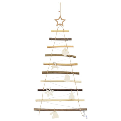 vidaXL Weihnachtsbaum mit 30 LEDs Natur 90 cm Massives Eschenholz