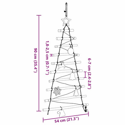 vidaXL Weihnachtsbaum mit 30 LEDs Natur 90 cm Massives Eschenholz