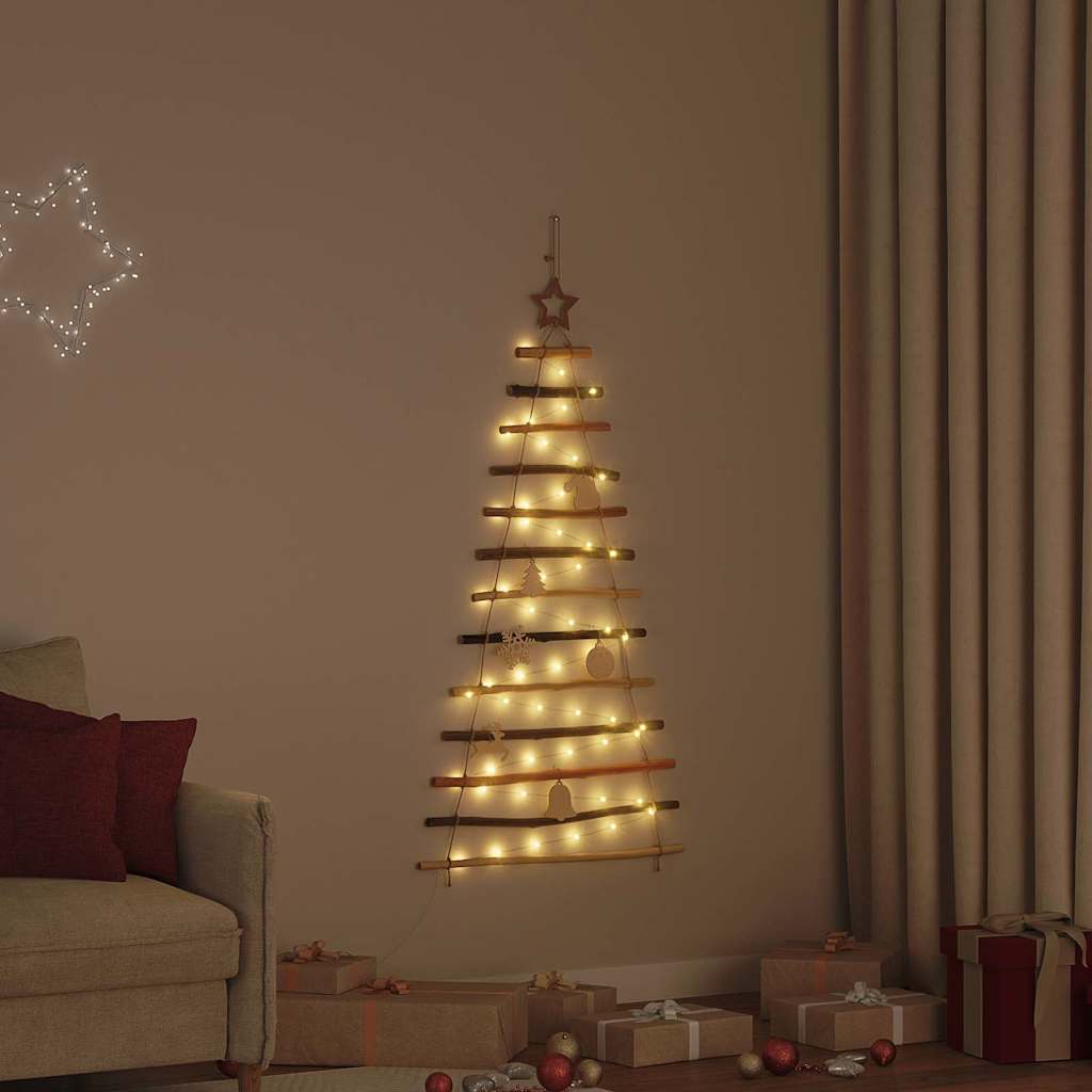 Weihnachtsbaum mit 50 LEDs Natur 120 cm Massives Eschenholz