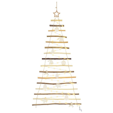 vidaXL Weihnachtsbaum mit 80 LEDs Natur 150 cm Massives Eschenholz