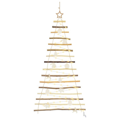 vidaXL Weihnachtsbaum mit 80 LEDs Natur 150 cm Massives Eschenholz