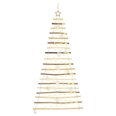 vidaXL Weihnachtsbaum mit 100 LEDs Natur 180 cm Massives Eschenholz