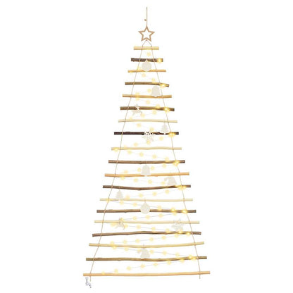 vidaXL Weihnachtsbaum mit 100 LEDs Natur 180 cm Massives Eschenholz