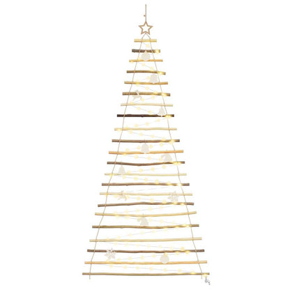 vidaXL Weihnachtsbaum mit 130 LEDs Natur 210 cm Massives Eschenholz