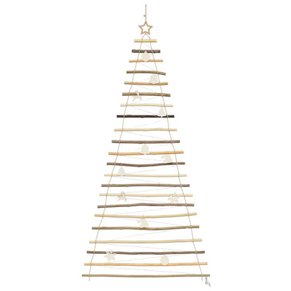 vidaXL Weihnachtsbaum mit 130 LEDs Natur 210 cm Massives Eschenholz