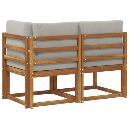 Outdoor Mittel- und Ecksofa 2 Stück Natürlich und Hellgrau