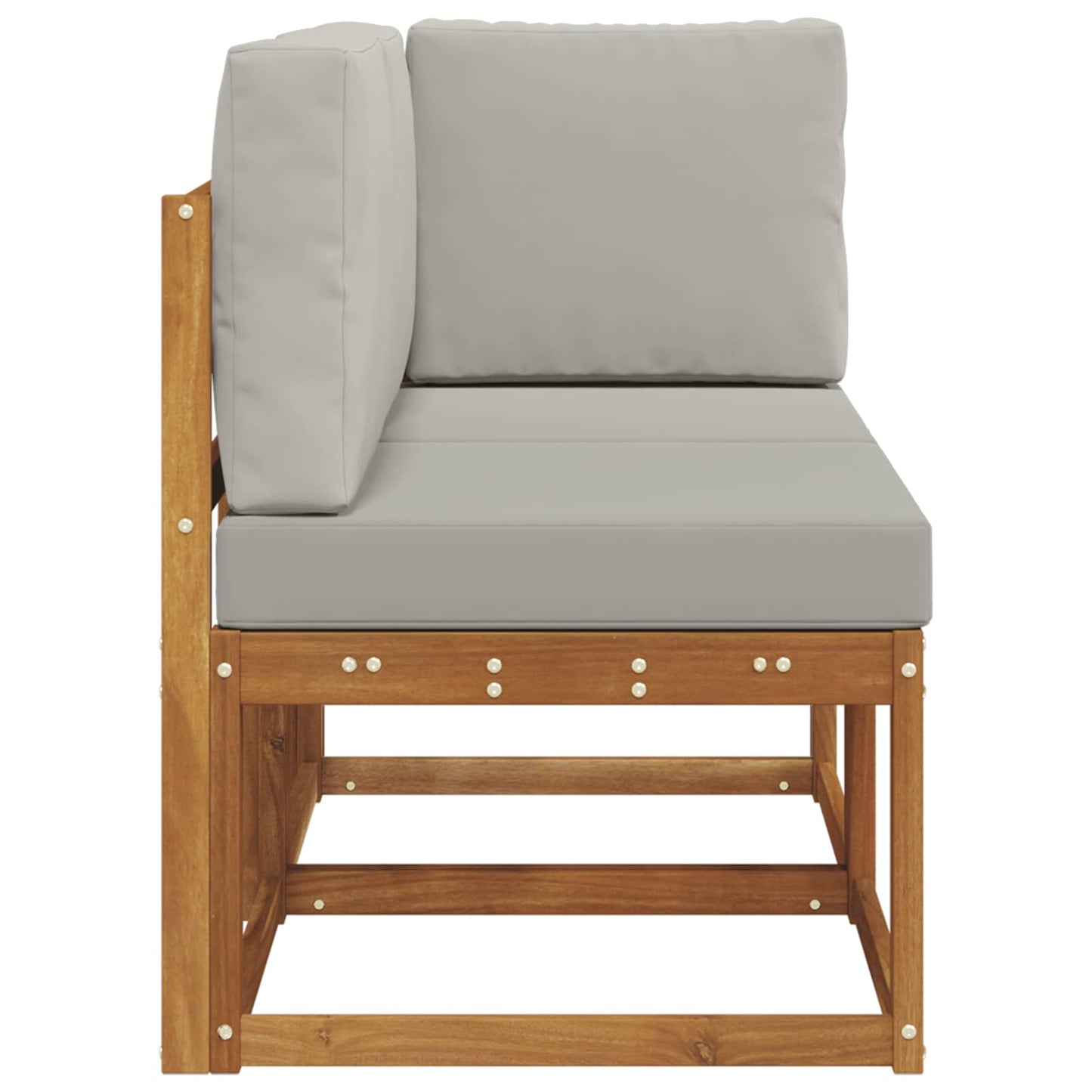 Outdoor Mittel- und Ecksofa 2 Stück Natürlich und Hellgrau