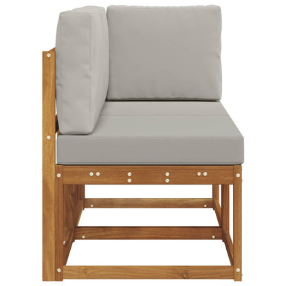 Outdoor Mittel- und Ecksofa 2 Stück Natürlich und Hellgrau