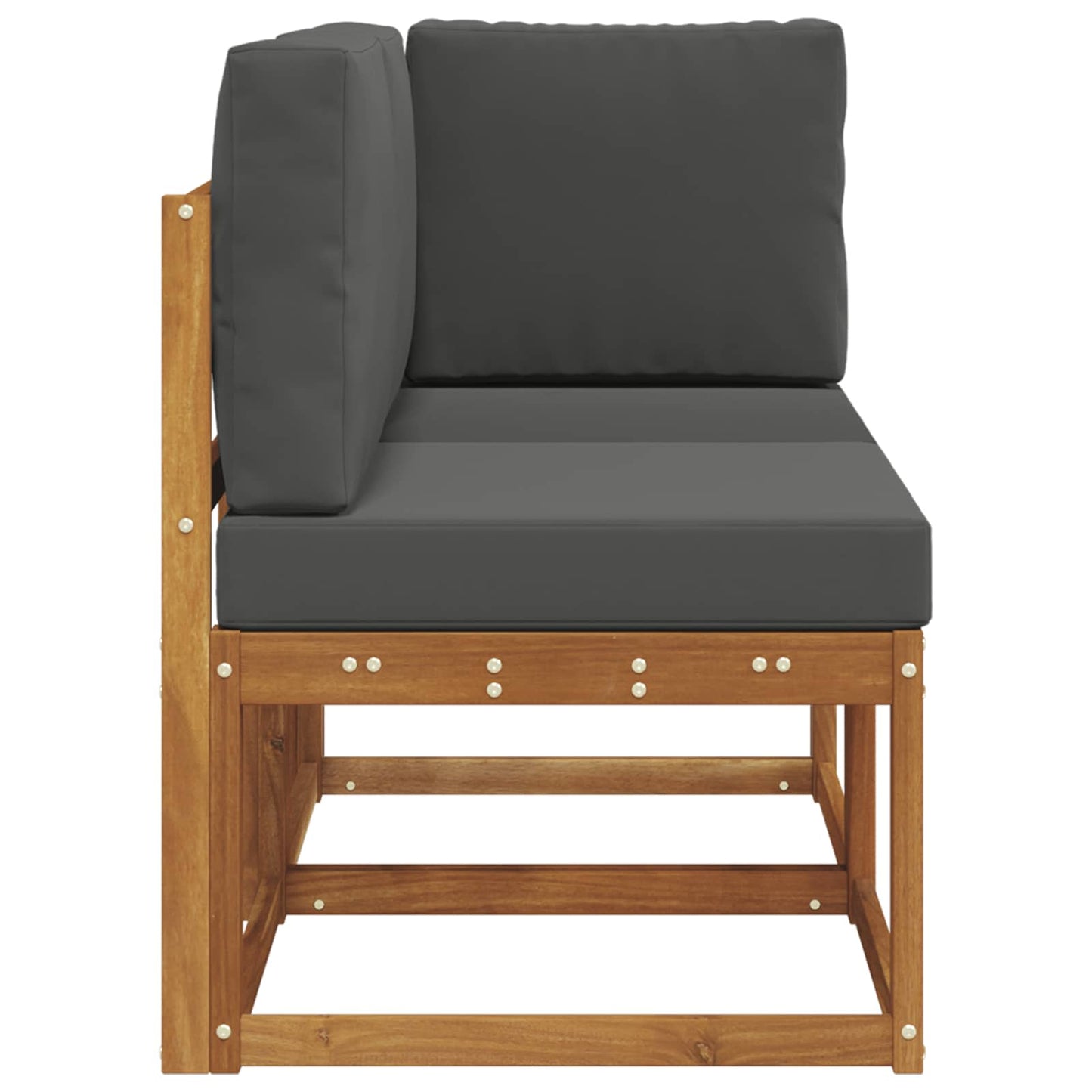 Outdoor Mittel- und Ecksofa 2 Stück Natur und Anthrazit