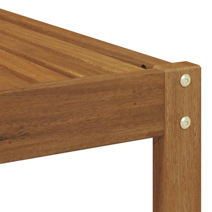 Outdoor End Sofa 2 Stück Natur und Beige Massivholz Akazie