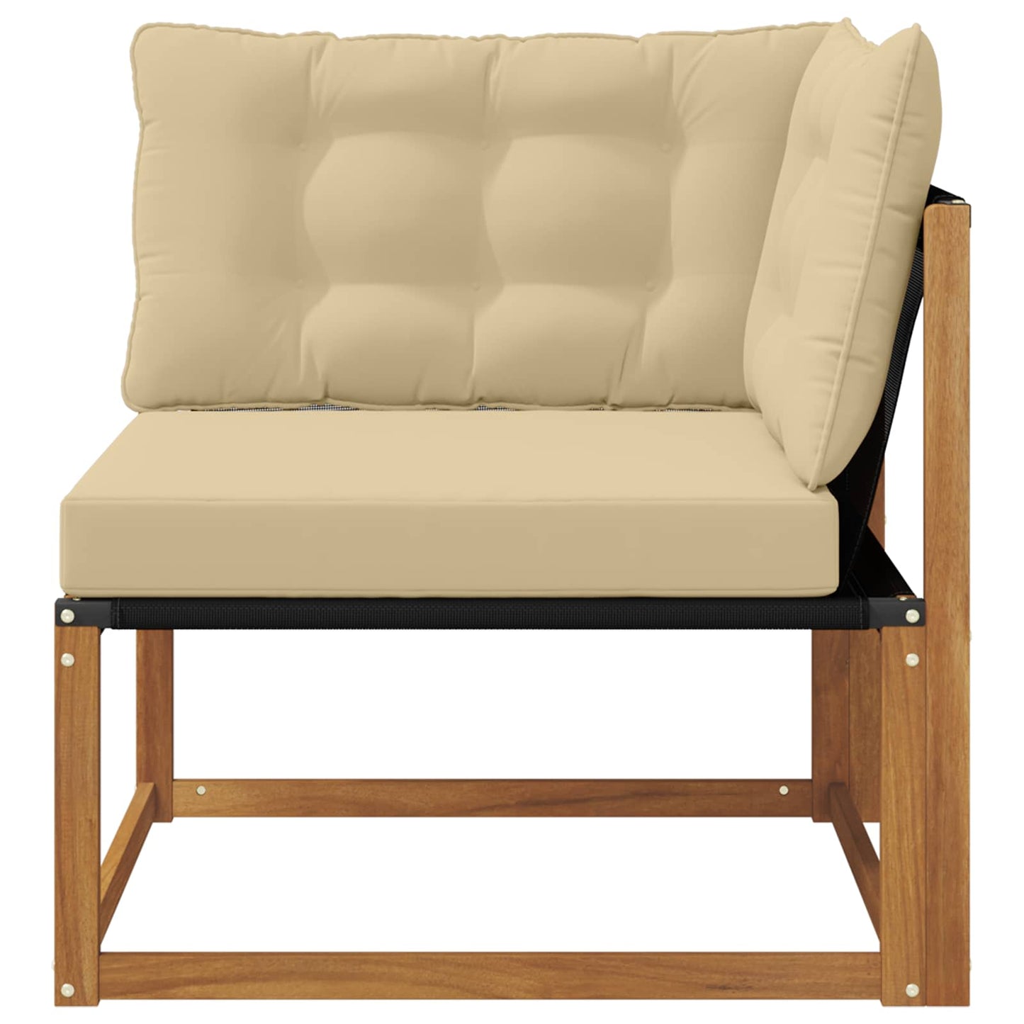 Outdoor Ecksofa Massivholz Akazie Natur