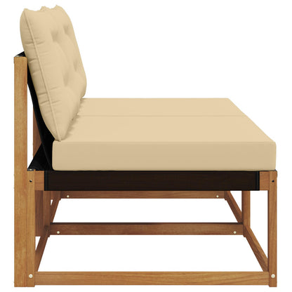2 Stück Outdoor Mittelsofa Massivholz Akazie Natur