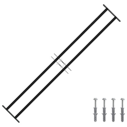 Fenstergitter Schwarz 176 x 30 cm Pulverbeschichteter Stahl