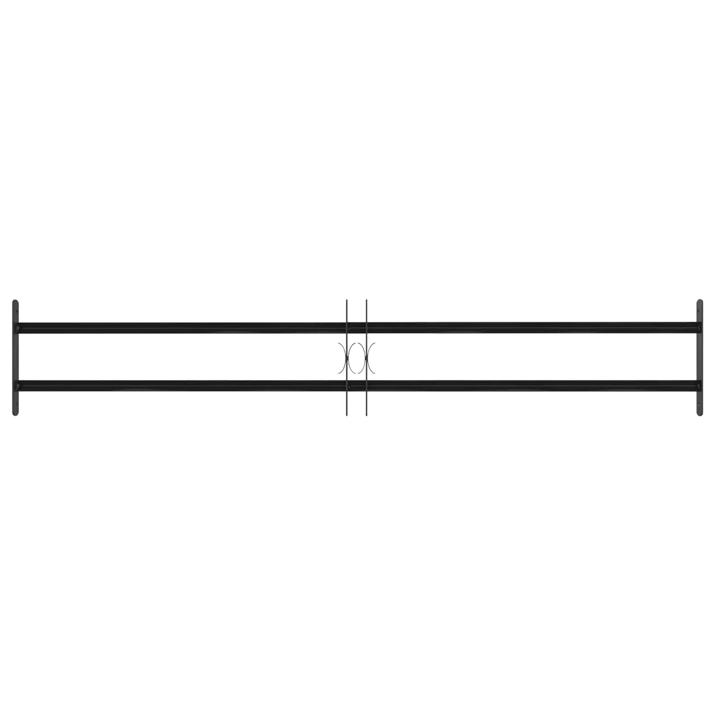 Fenstergitter Schwarz 176 x 30 cm Pulverbeschichteter Stahl