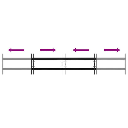 Fenstergitter Schwarz 176 x 30 cm Pulverbeschichteter Stahl