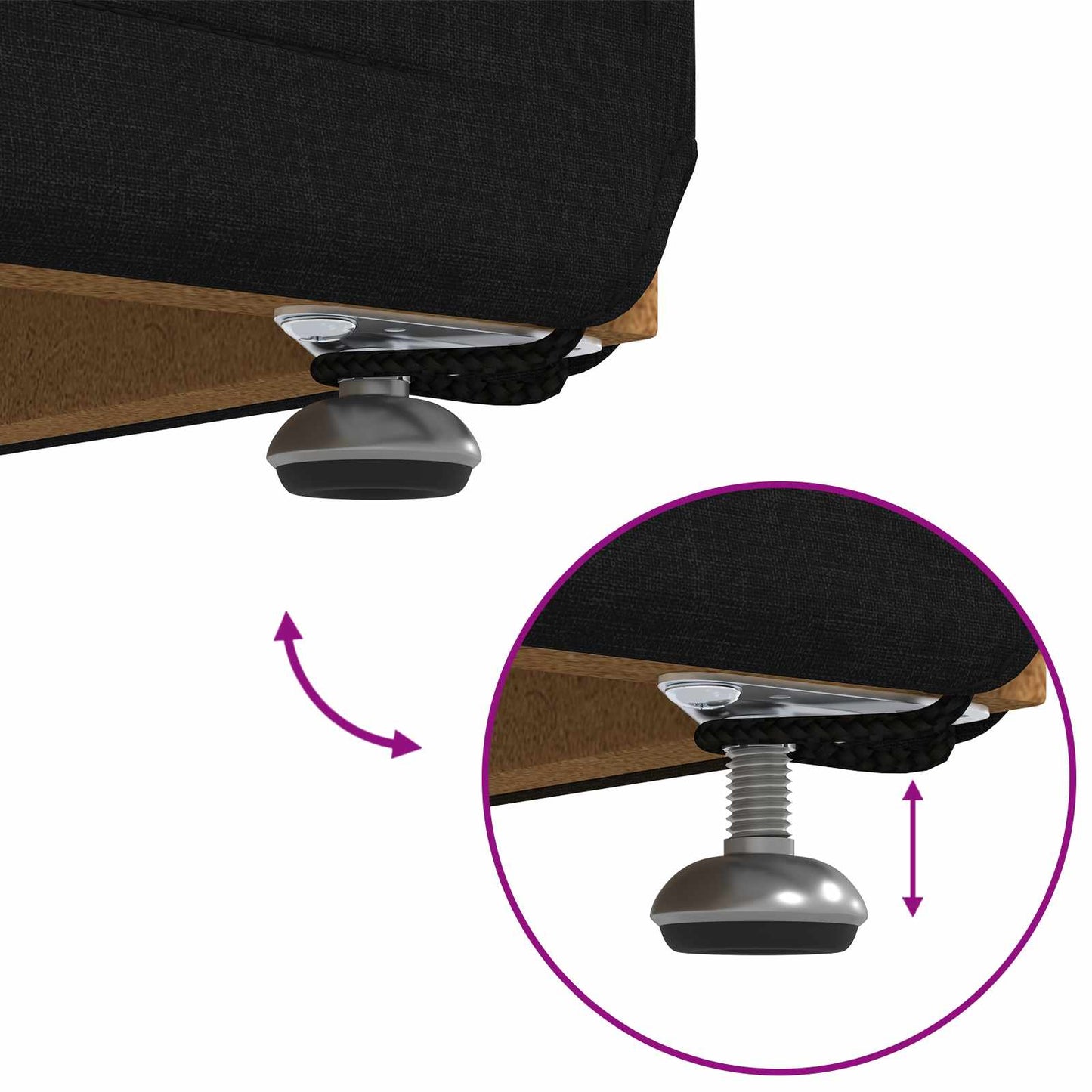 Hocker Schwarz 41 x 41 x 40 cm Stoff und Pressholz