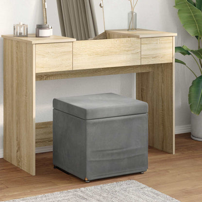 Hocker Dunkelgrau 41 x 41 x 40 cm Samt und Engineering Holz