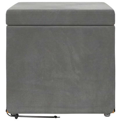 Hocker Dunkelgrau 41 x 41 x 40 cm Samt und Engineering Holz