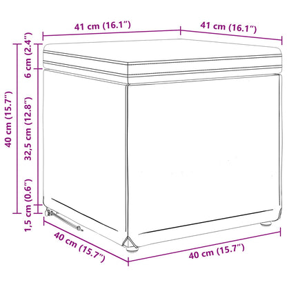 Hocker Dunkelgrau 41 x 41 x 40 cm Samt und Engineering Holz
