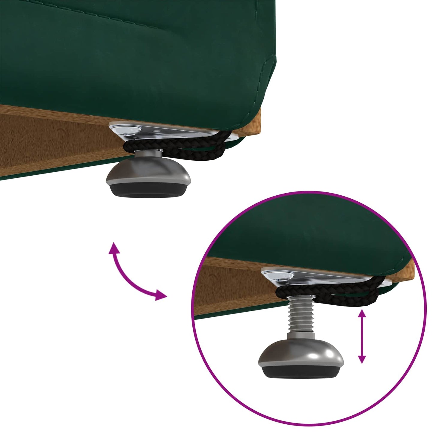 Hocker Dunkelgrün 41 x 41 x 40 cm Samt und Engineering Holz