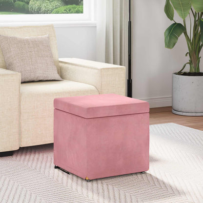 Hocker Rosa 41 x 41 x 40 cm Samt und Engineering Holz