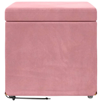 Hocker Rosa 41 x 41 x 40 cm Samt und Engineering Holz