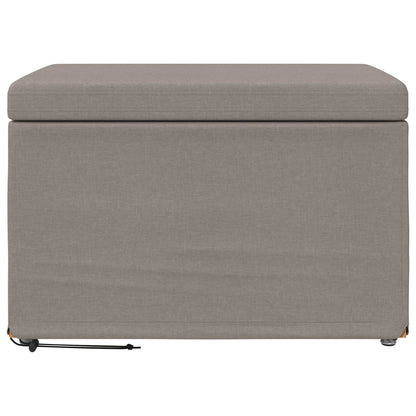 Hocker Taupe 61 x 41 x 40 cm Stoff und Pressholz