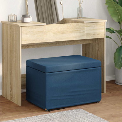 Hocker Blau 61 x 41 x 40 cm Stoff und Pressholz